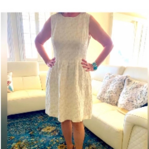 Anne Klein Dresses & Skirts - Anne Klein- Textured Linen/Cotton Pin Tuck Midi Dress w/pockets, Size S